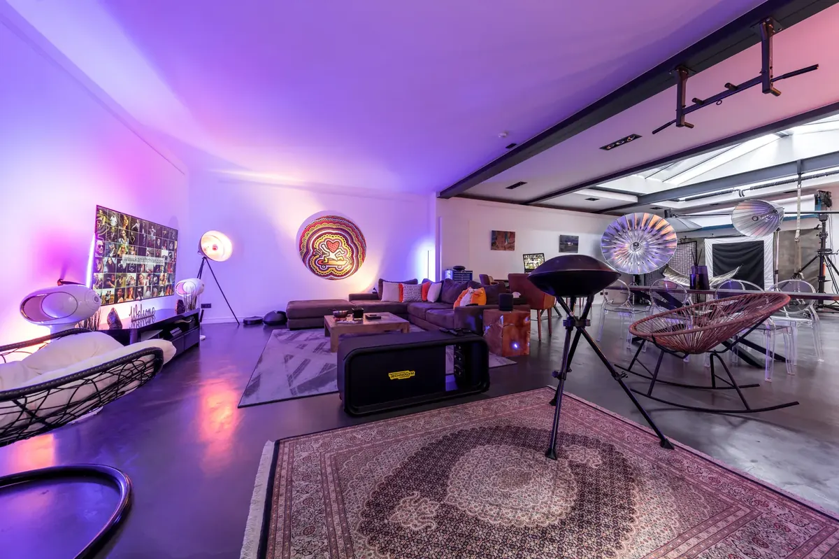 Perspective large d'un loft lifestyle utilisé pour shooting